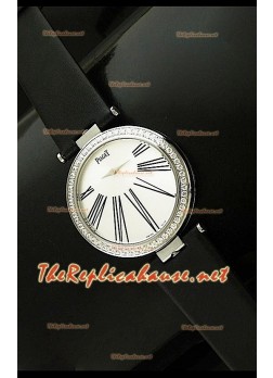 Piaget Altiplano Dial Time Swiss Quartz Watch in Black Leather Strap