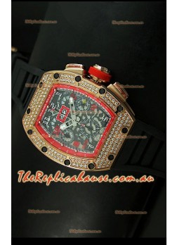 Richard Mille Filippe Massa Edition Titanium Swiss Replica Watch in Pink Gold Case