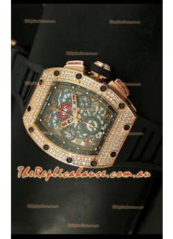 Richard Mille Filippe Massa Edition Titanium Swiss Replica Watch in Pink Gold Case