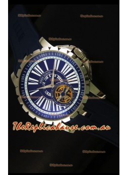 Roger Dubuis Excalibur Tourbillon Watch Japanese Movement - Blue Dial