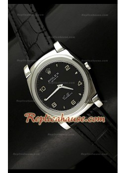 Rolex Cellini Swiss Quartz Replica Watch in Black Dial