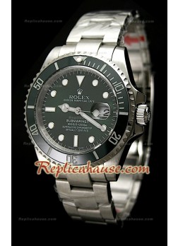 Rolex Submariner Green Dial Japanese Watch with Glidelock Clasp