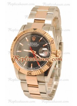 Datejust Turn O Graph Rolex Japanese Wristwatch in Rose Gold Black Dial ROLX-20101308