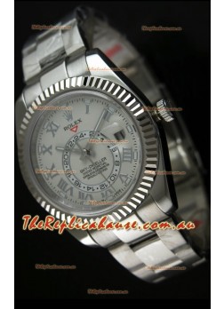 Rolex Sky-Dweller Stainless Steel Watch in White Dial