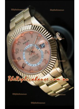 Rolex Sky-Dweller 18K Rose Gold Watch in Salmon Dial Arabic Numerals