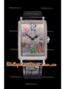 Franck Muller Long Island Color Dreams Ladies Swiss Timepiece in Black Strap