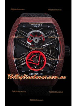 Franck Muller Vanguard Skeleton Tourbillon Red Carbon Swiss Replica Timepiece
