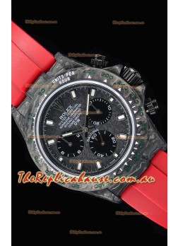 Rolex Daytona DiW Forged Cabon Casing 1:1 Mirror Replica with Red Strap 