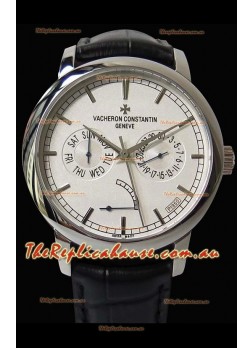 Vacheron Constantin Traditionnelle Day Date Steel Swiss Replica Timepiece 