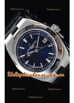 Vacheron Constantin Overseas MoonPhase Stainless Steel Swiss Timepiece in Blue Dial