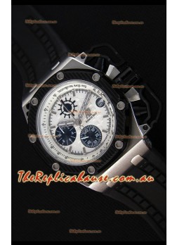 Audemars Piguet Royal Oak Survivor Chronograph Swiss Quartz Watch in White Dial