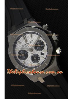 Audemars Piguet Royal Oak Chronograph White Dial Rubber Strap Swiss Replica Watch 