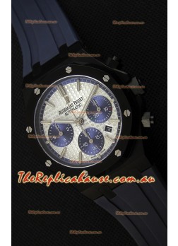 Audemars Piguet Royal Oak Chronograph Silver Toned Dial Blue Subdials Swiss Replica Watch