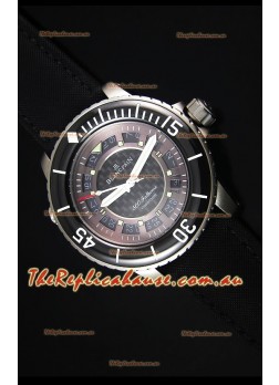 Blancpain 500 Fathoms Swiss Replica Watch in Grey Carbon Dial - 1:1 Mirror Edition