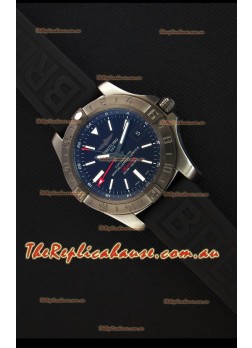 Breitling Avenger II BlackSteel GMT Swiss Replica Watch Rubber Strap 1:1 Mirror Replica Watch