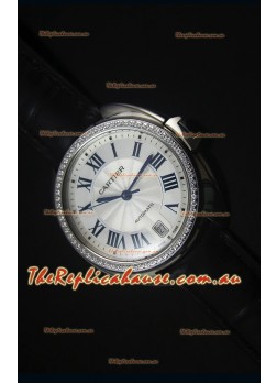 Cle De Cartier Timepiece 40MM Steel Case Diamonds Bezel - 1:1 Mirror Replica Timepiece