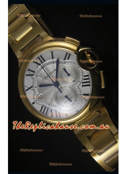 Ballon De Cartier Chronograph in Yellow Gold Case - 1:1 Mirror Replica