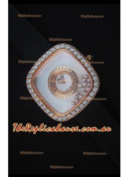 Chopard Happy Diamonds 38MM Black Strap in White Dial