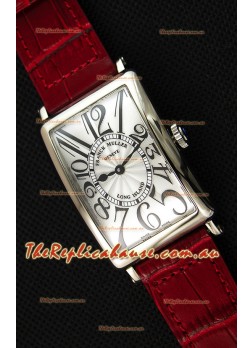 Franck Muller Long Island Ladies Replica Watch in Swiss Quartz Movement Red Strap 