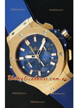 Hublot Big Bang Pink Gold Blue Swiss Replica Watch 1:1 Mirror Replica 