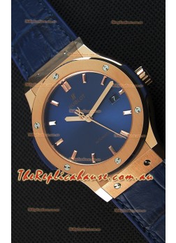 Hublot Classic Fusion Blue King Gold Swiss Replica Watch - 1:1 Mirror Replica