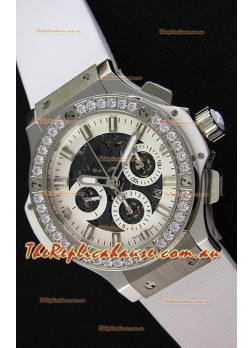 Hublot Big Bang Diamonds Bezel Watch in Steel Case Swiss Replica Watch