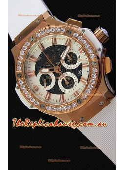 Hublot Big Bang Diamonds Bezel Watch in Pink Gold Case Swiss Replica Watch