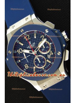 Hublot Big Bang Blue Steel Carbon Dial Swiss Replica Watch 1:1 Mirror Replica