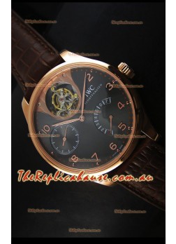 IWC IW504602 Portugieser Tourbillon Rose Gold Watch in Grey Dial 