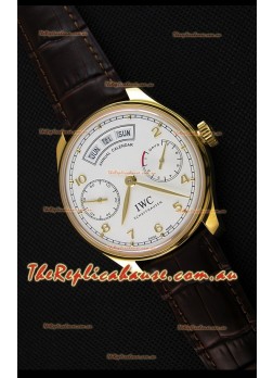 IWC Portugieser Annual Calender White Dial Yellow Gold IW503502 1:1 Mirror Replica 