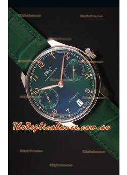 IWC Portugieser Swiss 1:1 Mirror Replica Timepiece Green Dial Steel Case Timepiece