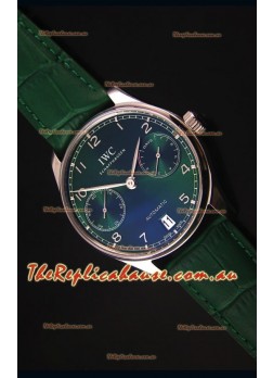 IWC Portugieser Swiss 1:1 Mirror Replica Timepiece Green Dial Steel Case Timepiece
