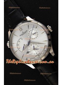 Jaeger LeCoultre Master Geographic Power Reserve Steel Case Steel Dial Swiss Replica Watch 