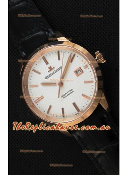 Jaeger LeCoultre Geophysic True Second Pink Gold Swiss Replica Watch White Dial 