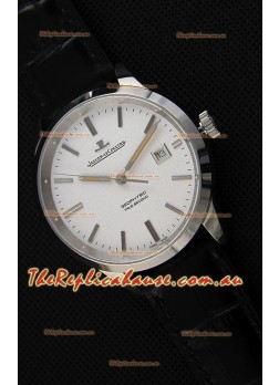 Jaeger LeCoultre Geophysic True Second Steel Case Watch White Dial 