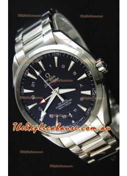 Omega Seamaster Aqua Terra GMT 150M 43MM 1:1 Mirror Replica Watch Black Dial