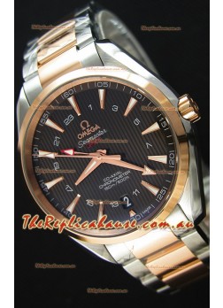 Omega Seamaster Aqua Terra GMT 150M 43MM 1:1 Mirror Replica Watch Two Tone Case