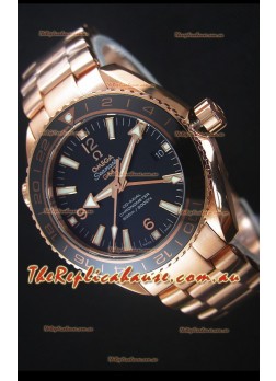 Omega Seamaster Planet Ocean 43.5MM GMT Pink Gold 1:1 Mirror Replica Watch 43.5MM