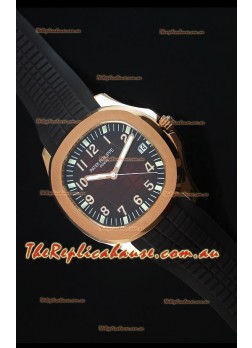 Patek Philippe Aquanaut Jumbo Rose Gold 1:1 Mirror Replica Timepiece - Wine Colored Dial