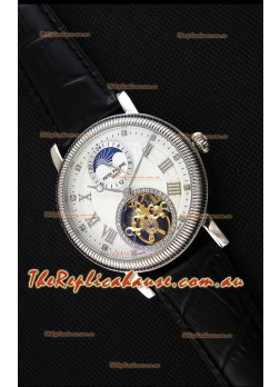 Patek Philippe Japanese MoonPhase Tourbillon Replica Watch White Dial