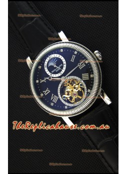 Patek Philippe Japanese MoonPhase Tourbillon Replica Watch Black Dial