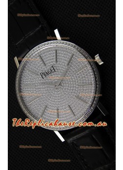 Piaget Altiplano G0A36128 Paved Diam Dial Swiss Quartz Replica Watch in Steel Case