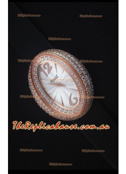 Piaget Limelight Magic Hour Swiss Quartz Watch Rose Gold in Black Strap