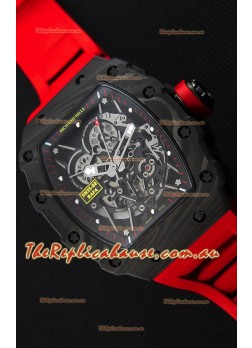 Richard Mille RM35-2 Rafael Nadal Forged Carbon Case with Red Rubber Strap
