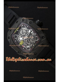 Richard Mille RM35-2 Rafael Nadal Forged Carbon Case with Black Rubber Strap
