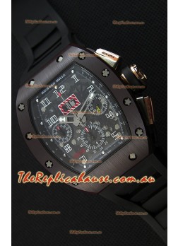 Richard Mille RM011-FM Felipe Massa One Piece Ceramic Case Watch in Black Strap