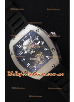 Richard Mille RM001 Evolution Tourbillon Swiss Replica Watch with Bead Blasted Satin Matte Case