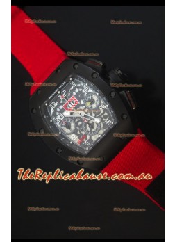 Richard Mille RM011 Filipe Massa PVD Swiss Replica Watch in Red Nylon Strap