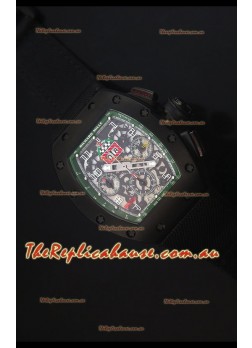Richard Mille RM011 Filipe Massa PVD Swiss Replica Watch in Black Nylon Strap