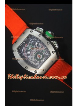 Richard Mille RM011 Filipe Massa Titanium Case Swiss Replica Watch in Orange Nylon Strap